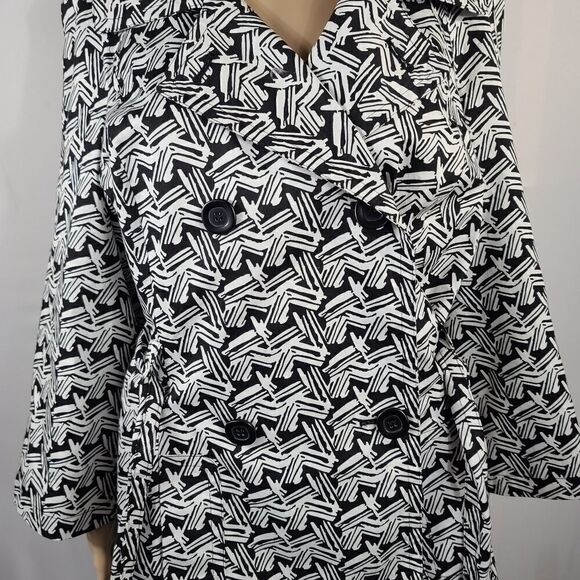 Style & Co double breasted black & white pea coat - Picture 3 of 12